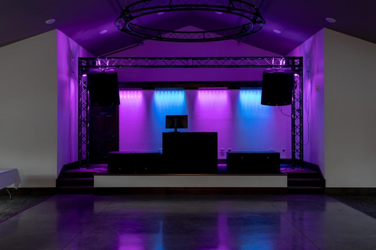 Hidden River Event Center DJ Stage with Lighting