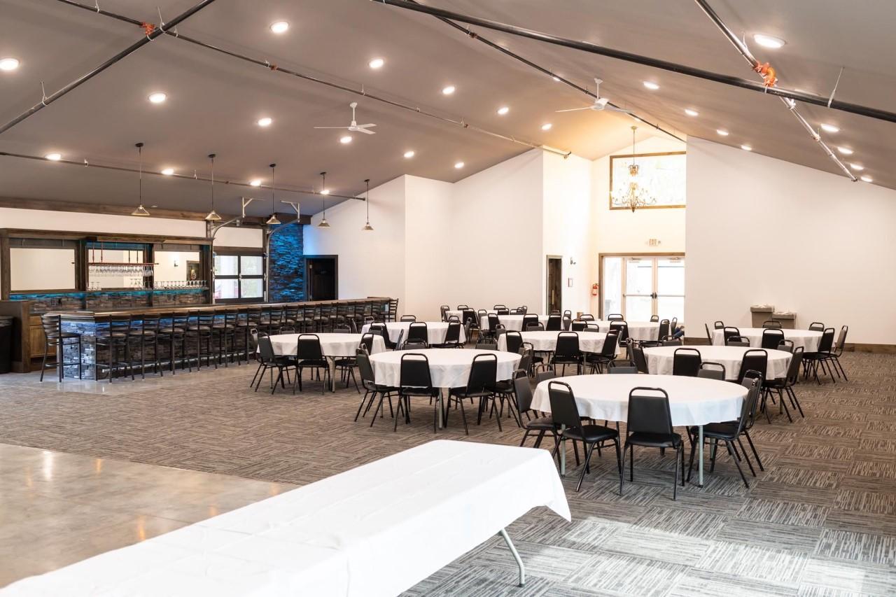 Hidden River Event Center Inside Tables and Bar